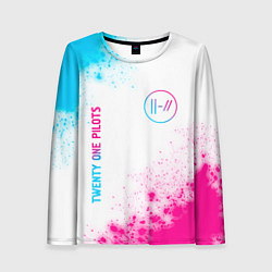 Женский лонгслив Twenty One Pilots neon gradient style: надпись, си