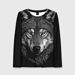 Лонгслив женский Спокойный уверенный волк, цвет: 3D-принт