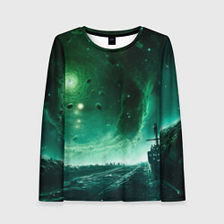 Лонгслив женский Космическая буря, цвет: 3D-принт