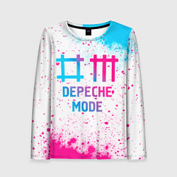 Женский лонгслив Depeche Mode neon gradient style