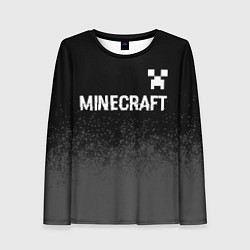 Лонгслив женский Minecraft glitch на темном фоне: символ сверху, цвет: 3D-принт