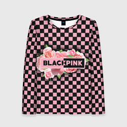 Женский лонгслив Blackpink logo roses