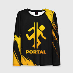 Женский лонгслив Portal - gold gradient