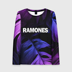Лонгслив женский Ramones neon monstera, цвет: 3D-принт