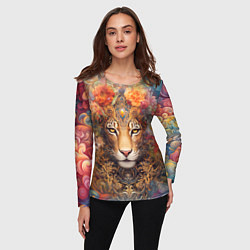 Лонгслив женский Леопард в тропиках, цвет: 3D-принт — фото 2