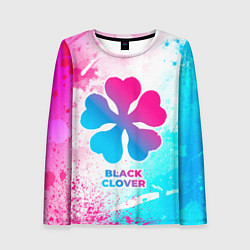 Женский лонгслив Black Clover neon gradient style