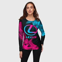 Лонгслив женский Lexus - neon gradient, цвет: 3D-принт — фото 2