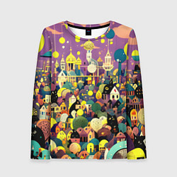 Женский лонгслив Праздничный город