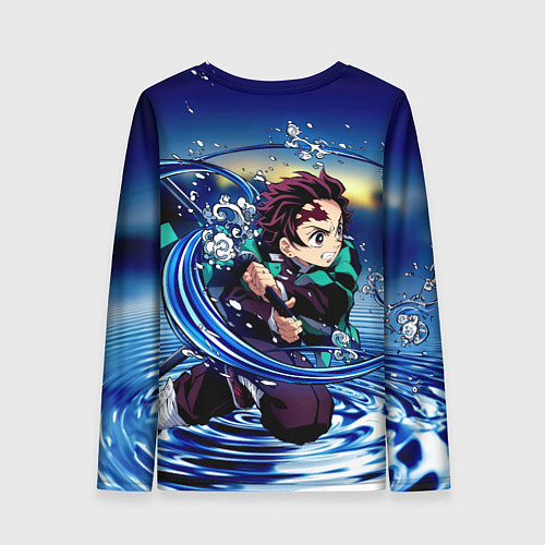 Женский лонгслив Танджиро Камадо Клинок, рассекающий демонов / 3D-принт – фото 2