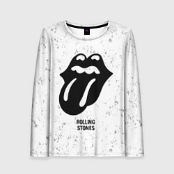 Женский лонгслив Rolling Stones glitch на светлом фоне