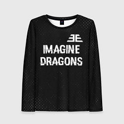 Лонгслив женский Imagine Dragons glitch на темном фоне: символ свер, цвет: 3D-принт