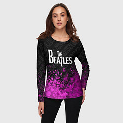 Лонгслив женский The Beatles rock legends: символ сверху, цвет: 3D-принт — фото 2