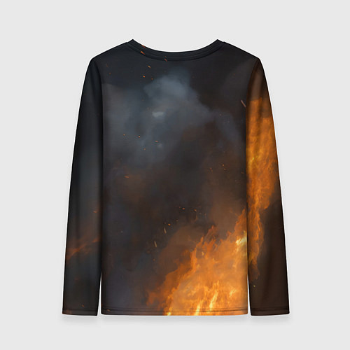 Женский лонгслив Огонь в космосе / 3D-принт – фото 2