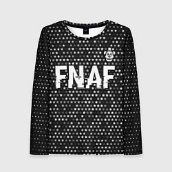 Лонгслив женский FNAF glitch на темном фоне: символ сверху, цвет: 3D-принт