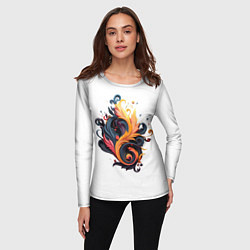 Лонгслив женский Пламя феникса, цвет: 3D-принт — фото 2