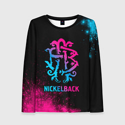 Женский лонгслив Nickelback - neon gradient
