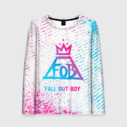 Лонгслив женский Fall Out Boy neon gradient style, цвет: 3D-принт