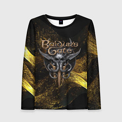 Женский лонгслив Baldurs Gate 3 logo gold black