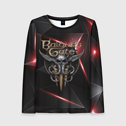 Женский лонгслив Baldurs Gate 3 logo black red