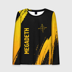 Женский лонгслив Megadeth - gold gradient: надпись, символ