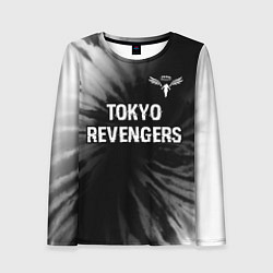 Женский лонгслив Tokyo Revengers glitch на темном фоне: символ свер