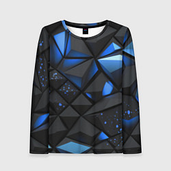 Женский лонгслив Blue black texture