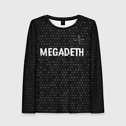 Женский лонгслив Megadeth glitch на темном фоне: символ сверху