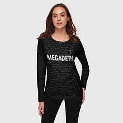Лонгслив женский Megadeth glitch на темном фоне: символ сверху, цвет: 3D-принт — фото 2