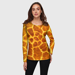 Лонгслив женский Шкура жирафа - текстура, цвет: 3D-принт — фото 2