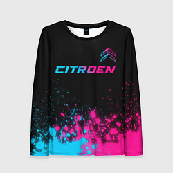 Женский лонгслив Citroen - neon gradient: символ сверху