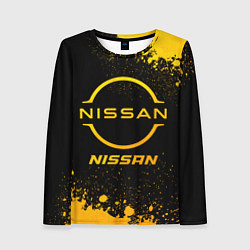 Лонгслив женский Nissan - gold gradient, цвет: 3D-принт