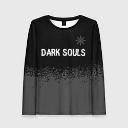 Лонгслив женский Dark Souls glitch на темном фоне: символ сверху, цвет: 3D-принт