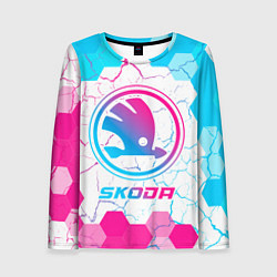 Женский лонгслив Skoda neon gradient style