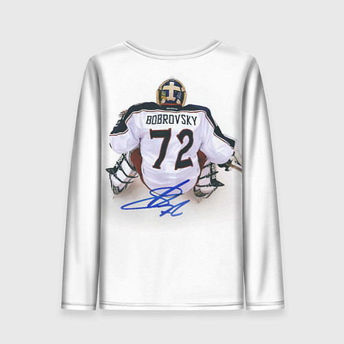 Женский лонгслив Columbus blue jackets - Sergey Bobrovsky / 3D-принт – фото 2