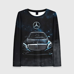 Женский лонгслив Mercedes Benz space background