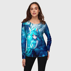 Лонгслив женский Снежная лиса в стиле аниме, цвет: 3D-принт — фото 2