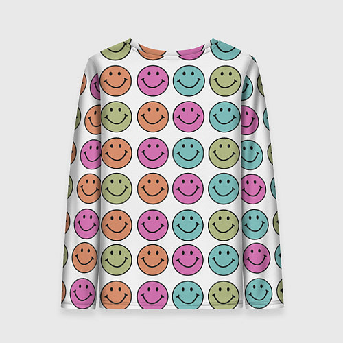 Женский лонгслив Smiley face / 3D-принт – фото 2