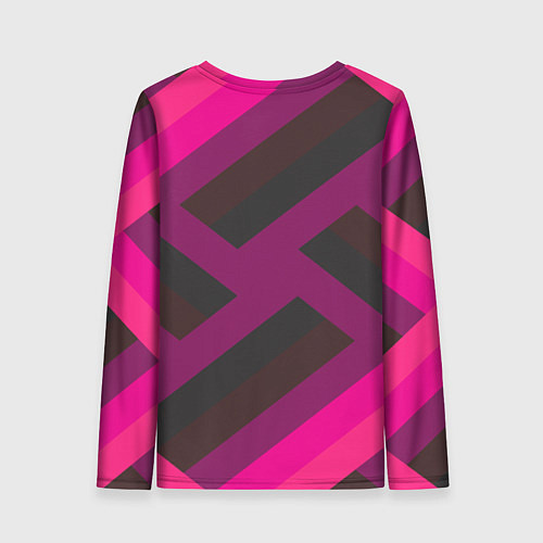 Женский лонгслив Розовый и тёмный паттерн / 3D-принт – фото 2