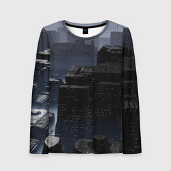 Женский лонгслив Тёмный киберпанковый город