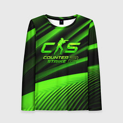 Лонгслив женский CS2 Counter strike green logo, цвет: 3D-принт