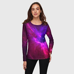 Лонгслив женский Бескрайнее космическое пространство - галактика, цвет: 3D-принт — фото 2