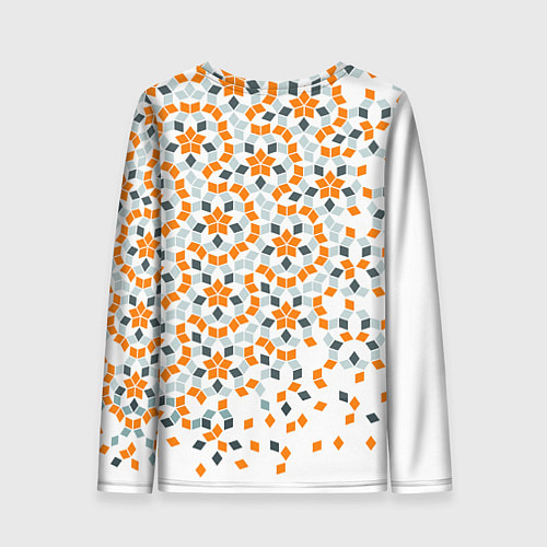 Женский лонгслив Плитки Пенроуза в оранжево серой палитре / 3D-принт – фото 2