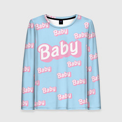 Лонгслив женский Baby - Barbie style: blue pattern, цвет: 3D-принт