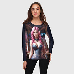 Лонгслив женский Красивая татуированная аниме девушка, цвет: 3D-принт — фото 2
