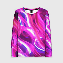 Лонгслив женский Розовая плавная абстракция, цвет: 3D-принт