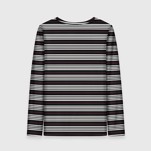 Женский лонгслив Полосы белые на чёрном / 3D-принт – фото 2