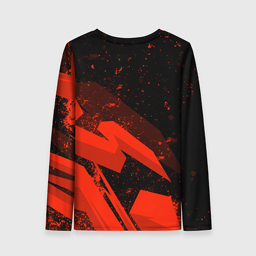 Женский лонгслив Honda - красная абстракция / 3D-принт – фото 2