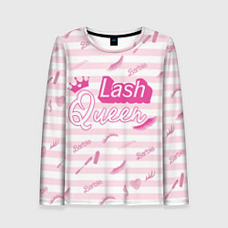 Женский лонгслив Lash queen - pink Barbie pattern