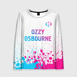 Женский лонгслив Ozzy Osbourne neon gradient style: символ сверху