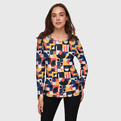 Лонгслив женский Геометрическая абстракция баухаус, цвет: 3D-принт — фото 2